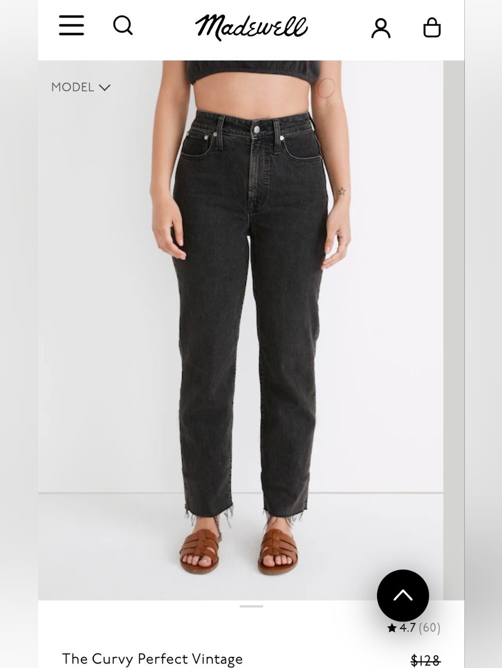 NWT Madewell The Curvy Perfect Vintage Straight Jeans In Lunar Wash - Size 26